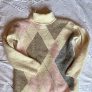 Wool Patterned Turtleneck Sweater